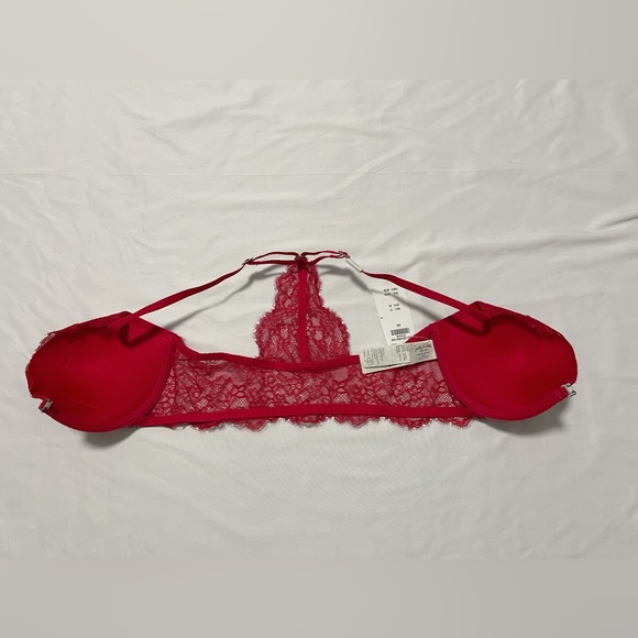 Hollister Gilly Hicks Red Lace Front Clasp Push Up Bra - Picture 3 of 7